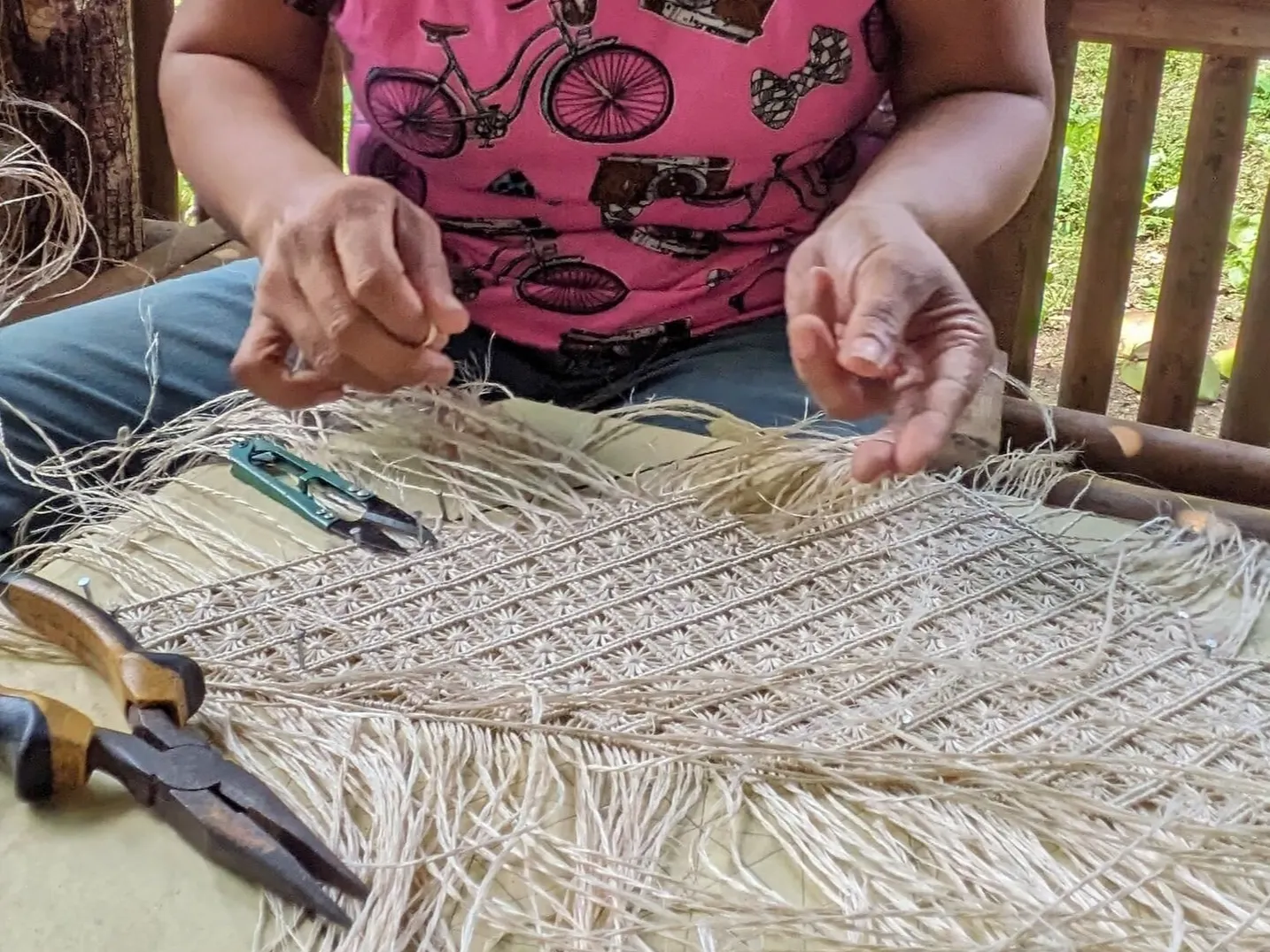 アバカ 半幅帯 M+abaca 花繋ぎ 夏単衣 6352 誉田屋源兵衛 芭蕉