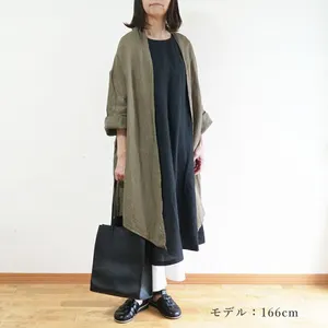 BR1891】リネンガーゼ・ロングストールカーディガン ﾘﾈﾝｶﾞｰｾﾞ