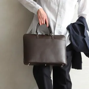 ビジネスバッグ メンズ 本革 薄型 A4 自立 鞄 13inch PC収納可