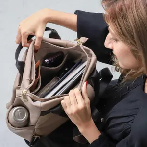 ブラウンレザー風リュック手作り擦り染め 名前はカスタマイズできます