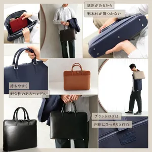 ビジネスバッグ メンズ 本革 薄型 A4 自立 鞄 13inch PC収納可