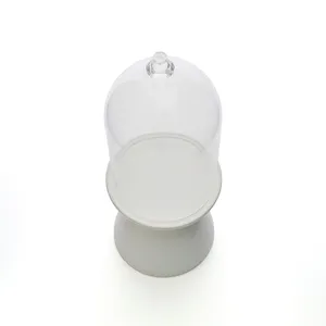 半磁器のキャンドルスタンド ガラスドーム付き 「ワイド」 - 仕入れ