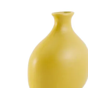 日本製 イエローフープベース 大きな三口花瓶 置くだけで空間が整う 半磁器のフラワーベース プランプ MT