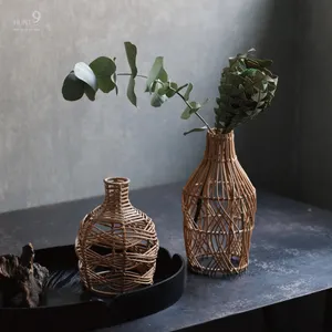 手編みラタンフラワーベース ラタンフラワーベース_03 | KLAMP by A.handmade