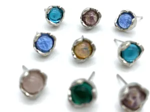 シルバー925 Sterling ボールデザインフープピアス/軽研磨仕上げ/両耳 シルバー925 Sterling 対応 ボールデザインフープピアス/軽研磨