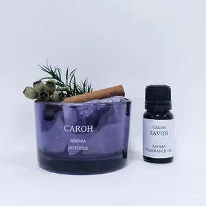 CAROH 精油付き アロマディフューザー 天然石 ドライフラワー 【サボン