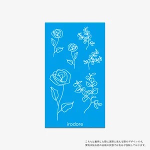 タトゥーシール flower sketch on the note - ホワイトシリーズ 