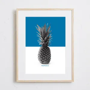 パイナップル アートフレーム 現代アートポスター】ブルーパイン Blue
