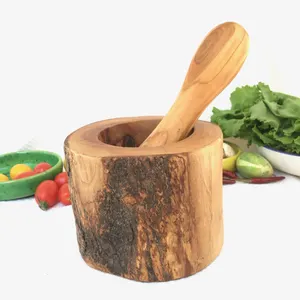 こだわりのキッチン用品 丸太そのまま すり鉢・すりこぎ