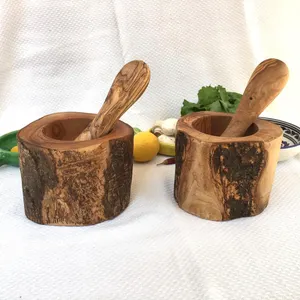 こだわりのキッチン用品 丸太そのまま すり鉢・すりこぎ