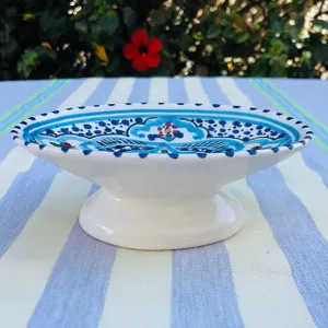 花籠柄の陶器製 ソープディッシュ アンティーク