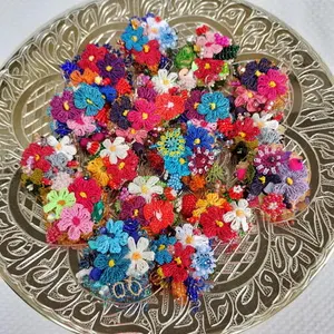 トルコoyaブローチ 花の雫のスパンコール 1点もの 2232 - 仕入れ、卸 