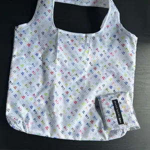 高知のエコバッグ（折りたたみ収納タイプ）ホワイト×カラフル - 仕入れ