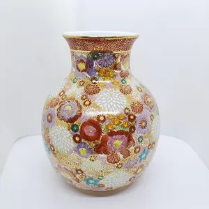 九谷焼　錦苑窯　花詰　金彩　8号花瓶　花瓶　花器　フラワーベース 九谷焼8号花瓶／花詰 - 仕入れ・卸売りならグッズ - 全国のこだわり