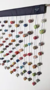 新品　　【手作り】　　【世界に１つだけ】の　さをり織りのれん　【2点】 手織り玉ゆれる たまこのれん | さをり織り ※受注生産 - 仕入れ