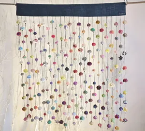 新品 【手作り】 【世界に1つだけ】の さをり織りのれん 【2点