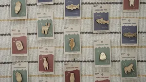 専用 アイヌ玉 羆 ヒグマ歯 根付 北海道 羆毛敷物 HOKKAIDO PINS